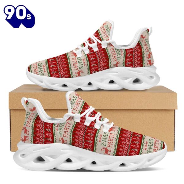 Festive Christmas Knitted Print Pattern White Max Soul Shoes