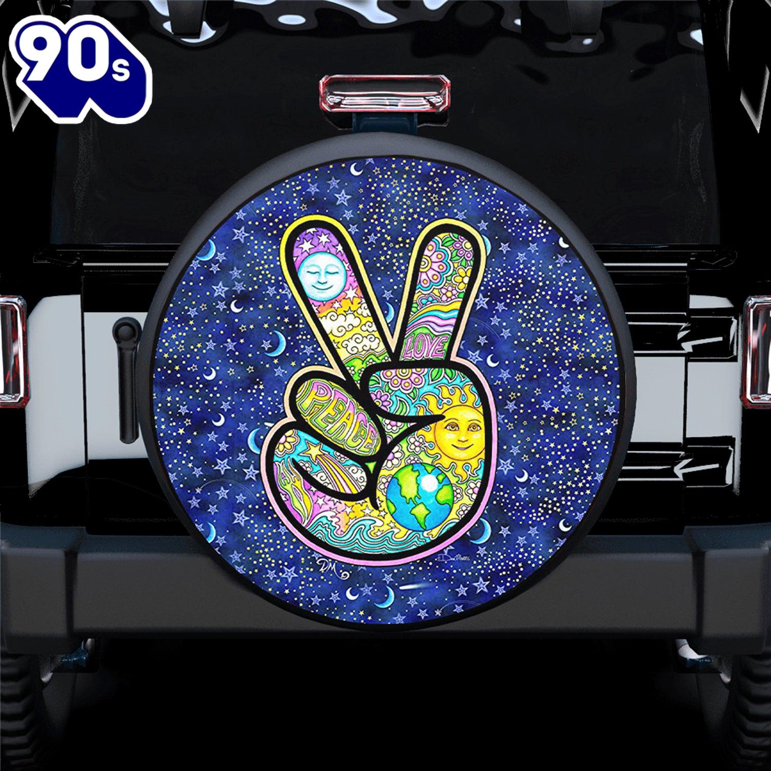 Hippie Tire Covers Finger Colorful Peace Sign Spare Tire Covers Gift For Campers Hippie Tire Covers Finger Colorful Peace Sign Spare Tire Covers Gift For Campers