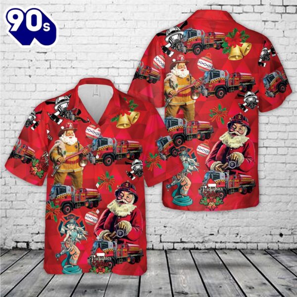 Fire and Rescue New South Wales Bulk CAFS Tanker 464 Christmas Hawaiian Shirt