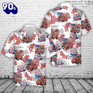 Fire Truck 4th Of July Hawaiian Shirt