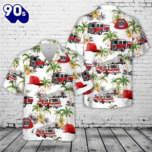Fire Truck And Helmet Hawaiian Shirt