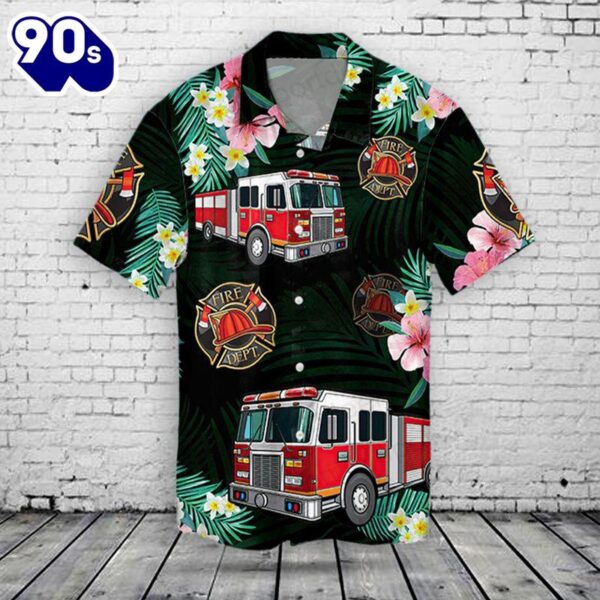 Fire Truck Hawaiian Shirt 3