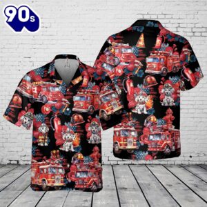 Fire Truck Pocket Hawaiian Shirt