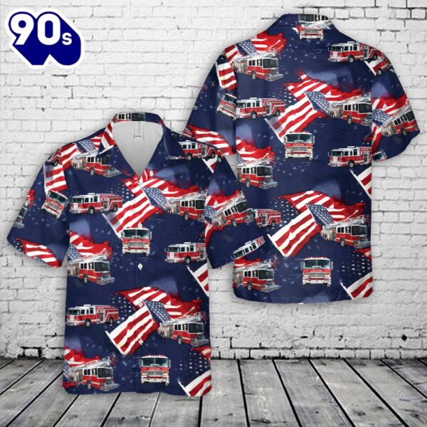 Fire Trucks Firefighter, 4th Of July Hawaiian Shirt