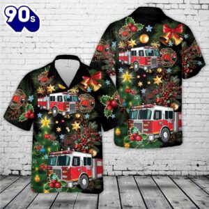 Fire trucks Firefighter Hawaiian Shirt…