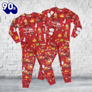 Fire Trucks Kid Raglan Pajamas…