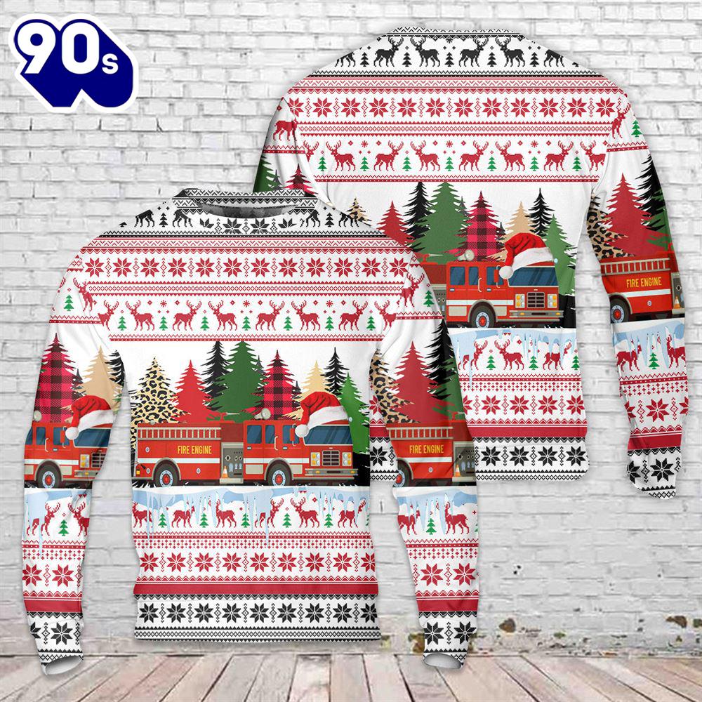 Fire Water Tanker Christmas Sweater Fire Water Tanker Christmas Sweater