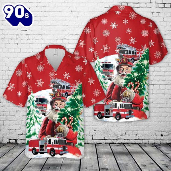 Firefighter Fire Truck Christmas Hawaiian Shirt 2