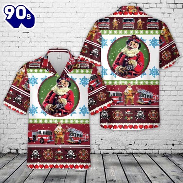 Firefighter Fire Truck Christmas Hawaiian Shirt 5