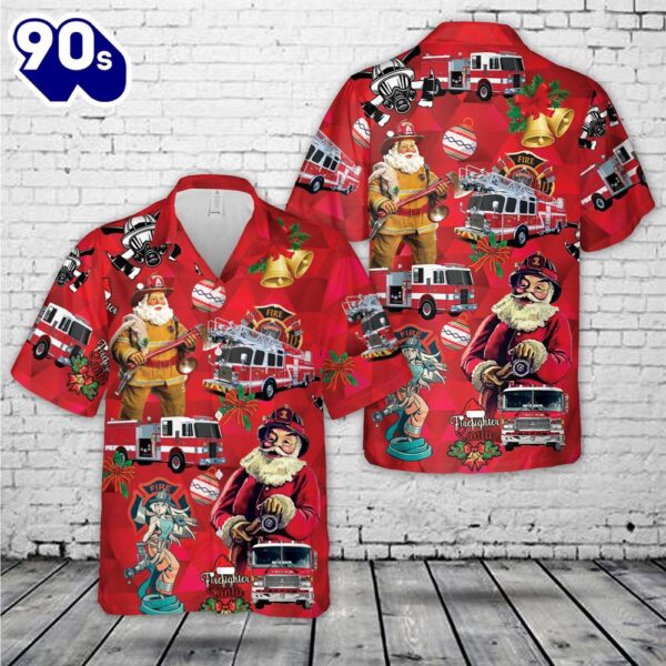 Firefighter Fire Truck Christmas Hawaiian Shirt