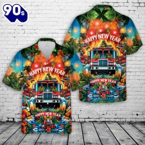 Firefighter Fire Truck Happy New…
