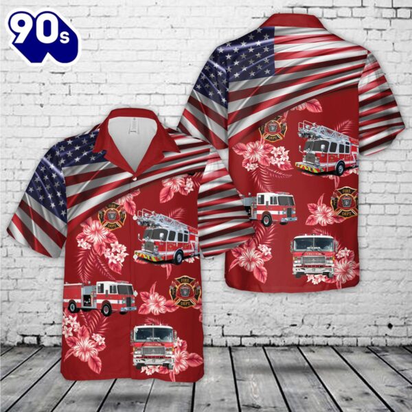 Firefighter Fire Truck Hawaiian Shirt