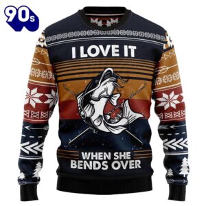 Fishing I Love It Ugly Christmas Sweater