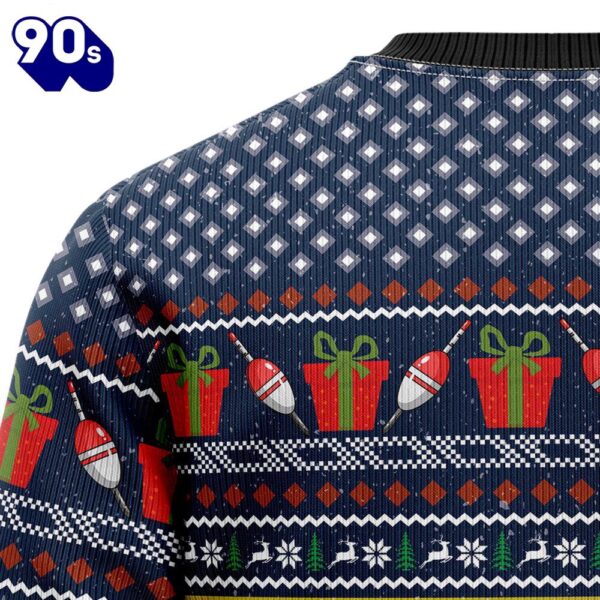 Christmas 2024  Fishing Part Time Ugly Christmas Sweater