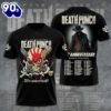Five Finger Death Punch 20th Anniversary World Tour 2026 black t-shirt