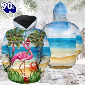 Flamingo Christmas Beachchristmas Hoodie All…