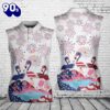 Flamingo Fireworks Bang 4th Of July Patriotic American Flag Women’s Sleeveless Athleisure Polo Shirt Gift Summer