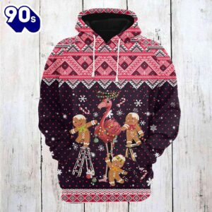 Flamingo Gingerbread Christmas Hoodie All…
