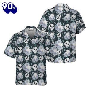 Floral Jack Skellington Hawaii Shirt…