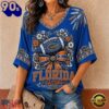 Florida Gators NCAA Vintage Floral Bow V Neck T Shirt, Trending NCAA V Neck