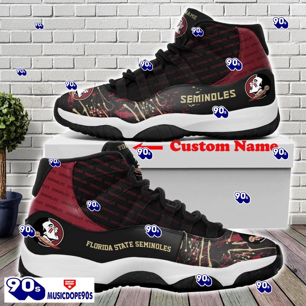 Florida State Seminoles Custom Name Air Jordan 11 Sneakers For Fans Florida State Seminoles Custom Name Air Jordan 11 Sneakers For Fans