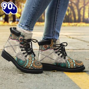 Flute Vintage Mandala Asboot All Season Boots Gift Xmas