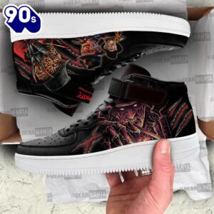 Freddy Krueger Shoes High Top Air Force Shoes Custom Nightmare For Horror Fans