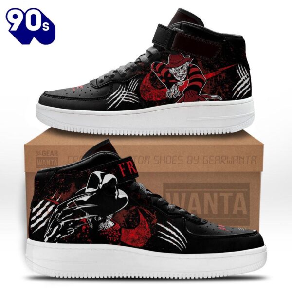 Freddy Krueger Shoes High Top Air Force Shoes Custom Sneakers For Horror Fans