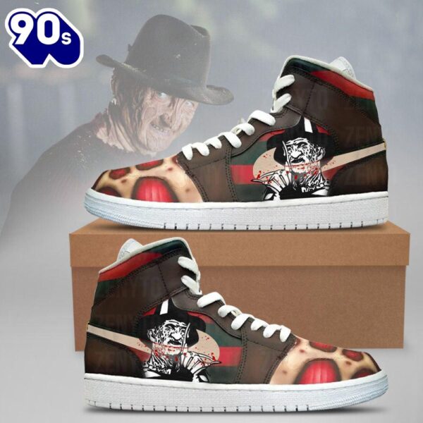 Freddy Krueger Style Air Jordan 1 Sneakers – Gift  For Halloween
