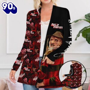 Freddy Krueger Women’s Patch Pocket Cardigan For Fans