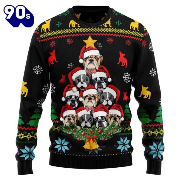 Christmas 2024  French Bulldog Christmas Pattern Ugly Christmas Sweater