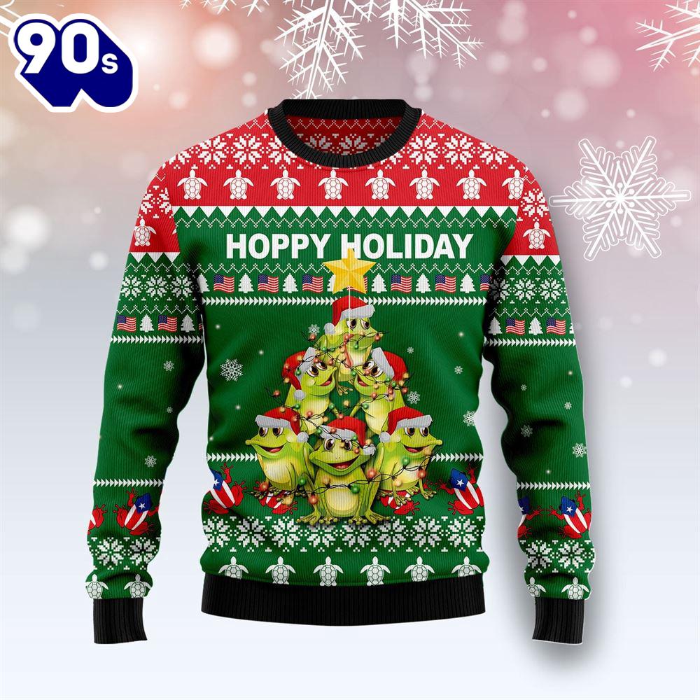 Christmas 2024 Frog Christmas Tree Hoppy Holiday Ugly Christmas Sweater Christmas 2024 Frog Christmas Tree Hoppy Holiday Ugly Christmas Sweater