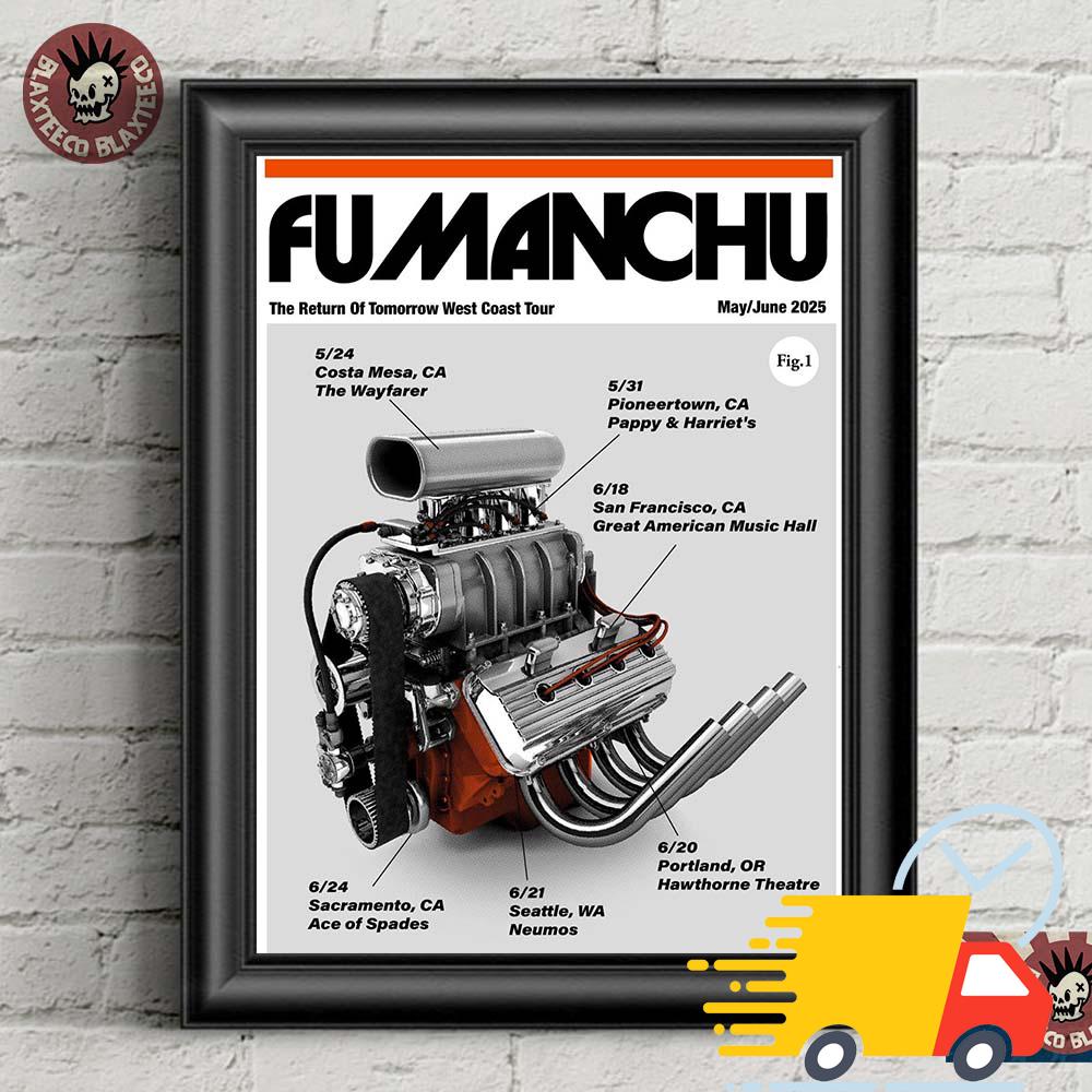 Fu Manchu The Return Of Tomorrow West Coast Tour 2025 Canvas Fu Manchu The Return Of Tomorrow West Coast Tour 2025 Canvas