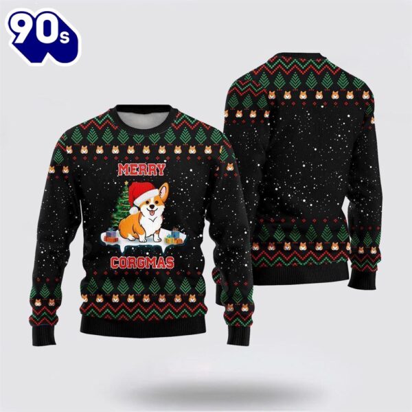 Merry Christmas  Funny Corgi Dog Merry Corgmas Ugly Christmas Sweater For Men And Women
