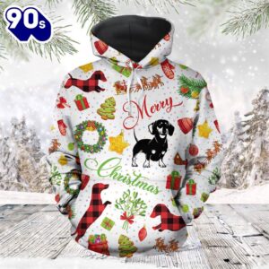 Funny Dachshund Christmas Hoodie All…