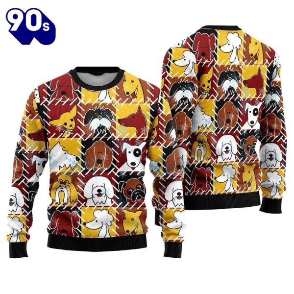 Merry Christmas  Funny Dog Sad Face Christmas Ugly Christmas Sweater For Men And Women