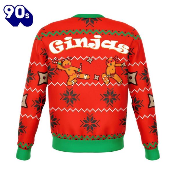 Christmas 2024  Funny Gingerbread Man Ginjas Cool Design Ugly Christmas Sweater