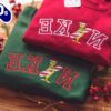Funny Grinch Logo Reverse Embroidered Sweatshirt  Gift Xmas