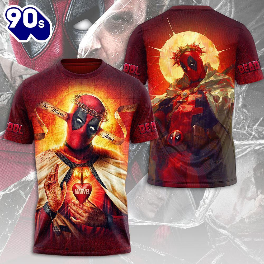 Funny Marvel Jesus Deadpool And Wolverine Marvel Studios New 3D Shirt For Fans Funny Marvel Jesus Deadpool And Wolverine Marvel Studios New 3D Shirt For Fans