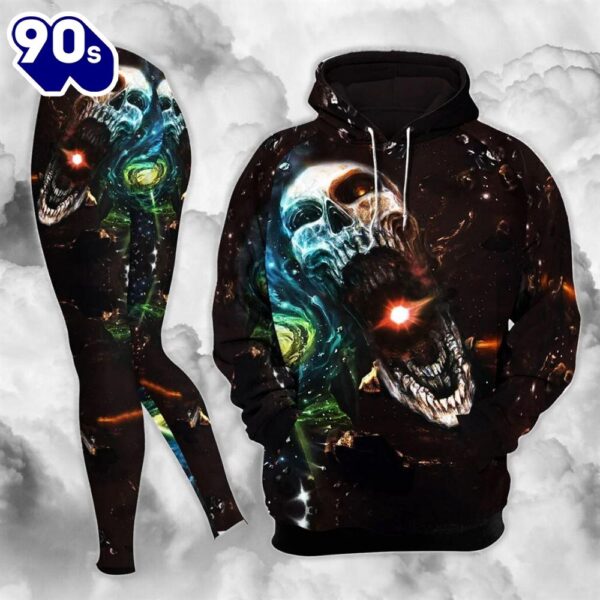 Galaxy Space Skull Combo Hoodie And Leggings