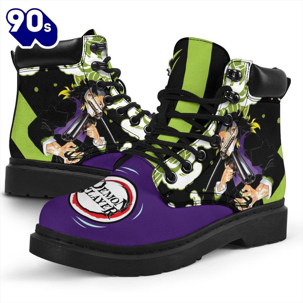 Genya Leather Boots Shoes Demon Slayer Anime Custom Genya Leather Boots Shoes Demon Slayer Anime Custom