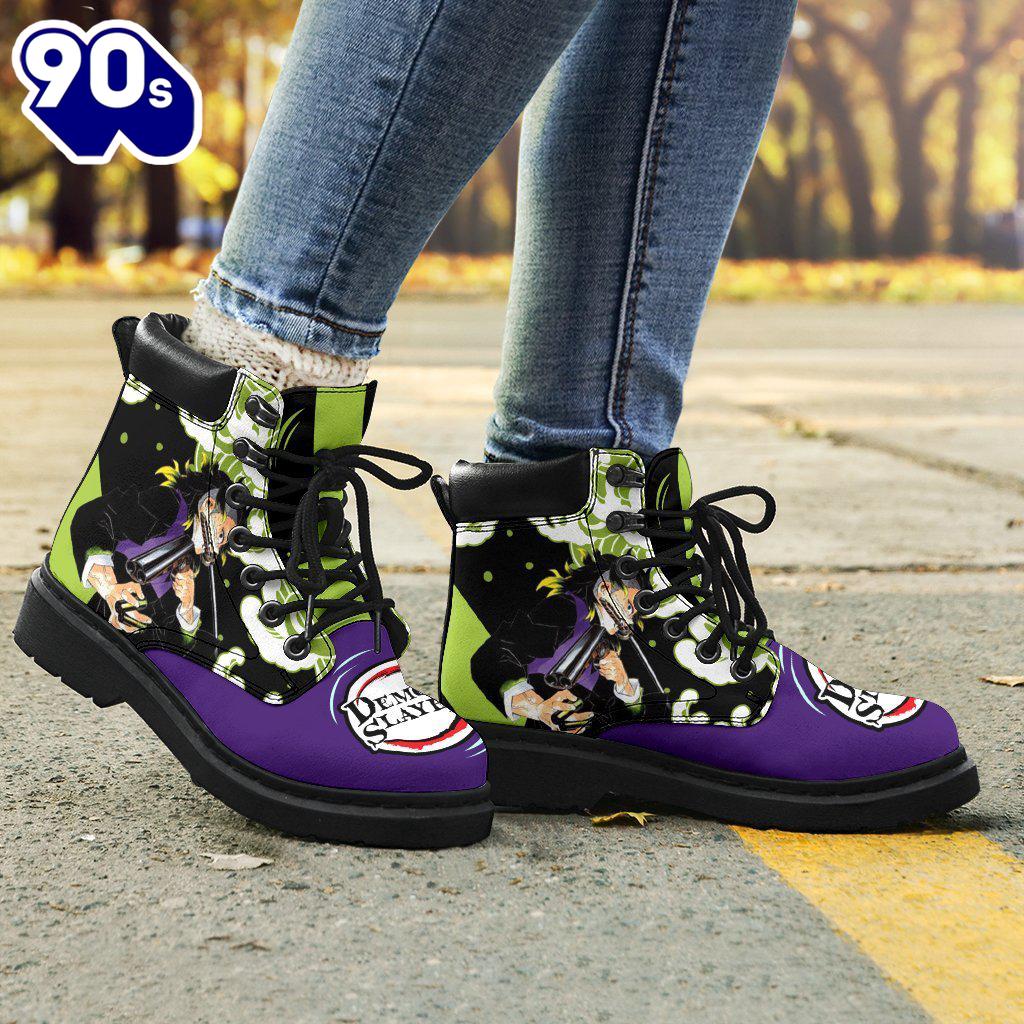 Genya Leather Boots Shoes Demon Slayer Anime Custom Genya Leather Boots Shoes Demon Slayer Anime Custom
