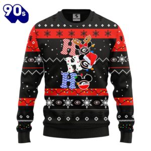 Georgia Bulldogs Hohoho Mickey Christmas Ugly Sweater