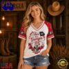 Georgia Bulldogs NCAA Bow and Floral Team Spirit V Neck T Shirt, Trending NCAA V Neck
