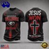 Georgia Bulldogs NCAA Jesus Won New Design 3D Shirt , Trending NCAA 3D Tee