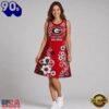 Georgia Bulldogs NCAA Sporty Floral Elegance Women’s Sleeveless Dress, NCAA Sleeveless Dress