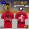 Georgia Bulldogs x Lainey Wilson WHIRLWIND Event Show Vintage Red T Shirt, Viral 3D Music Tee