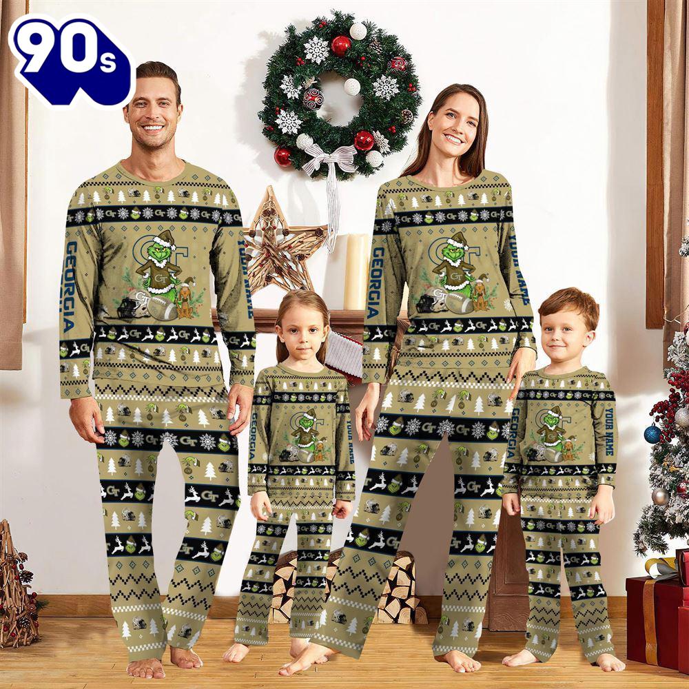 Georgia Tech Yellow Jackets NCAA Custom Name Grinch Christmas And Sport Team Pajama Set Gift Christmas Georgia Tech Yellow Jackets NCAA Custom Name Grinch Christmas And Sport Team Pajama Set Gift Christmas