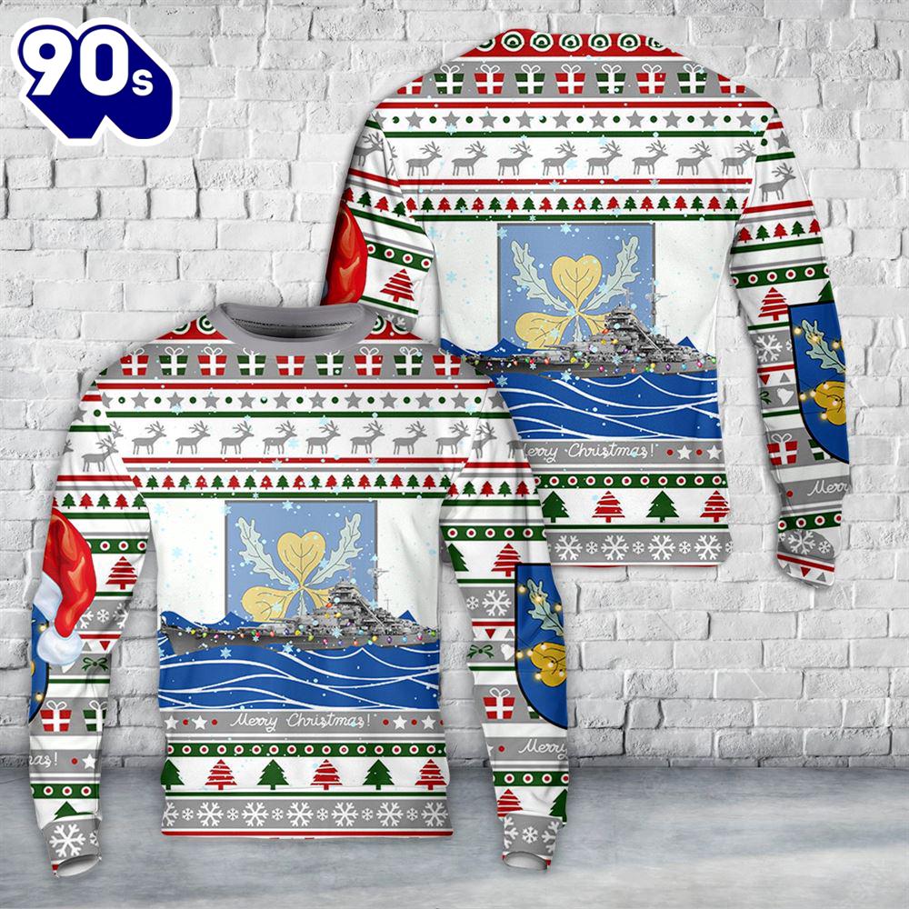 German Battleship Bismarck Christmas Aop Sweater German Battleship Bismarck Christmas Aop Sweater