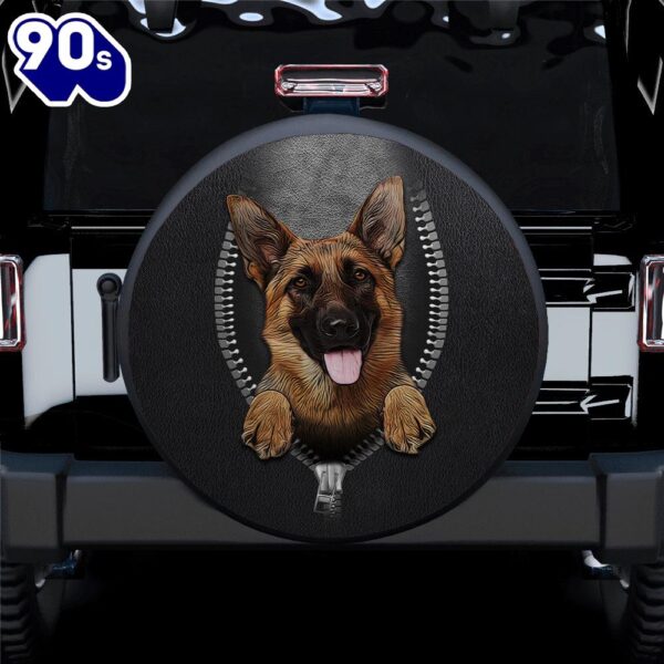 German Shepherd Zipper Car Spare Tire Covers Gift For Campers